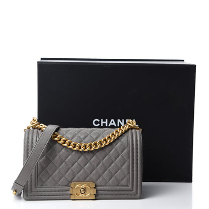 Chanel Caviar Quilted Medium Boy Flap Grey 12 of 12