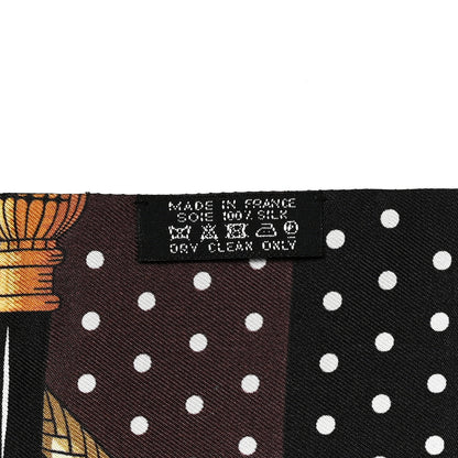 Hermes Silk Clic Clac a Pois Maxi Twilly Marine Marron Black 3 of 4