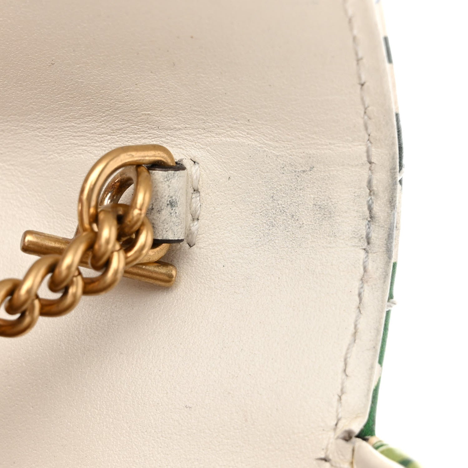 Gucci X KEN SCOTT Calfskin Matelasse Floral Print Super Mini GG Marmont Shoulder Bag Ivory Pink 14 of 15