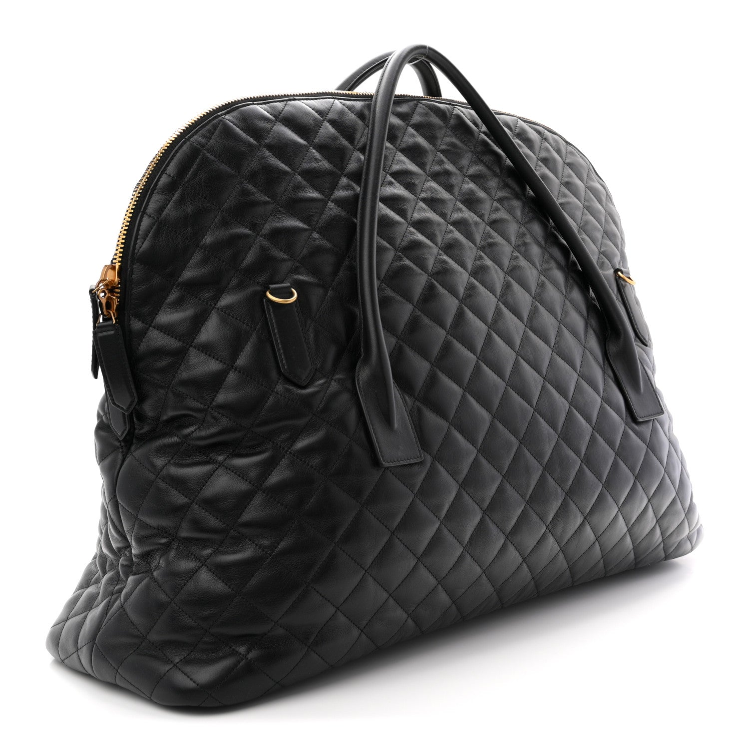 Saint Laurent Calfskin Quilted ES Giant Travel Bag Black 2 of 9