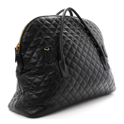 Saint Laurent Calfskin Quilted ES Giant Travel Bag Black 2 of 9