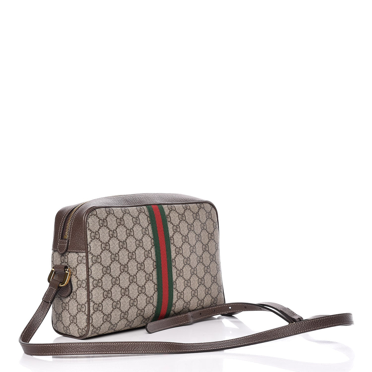 Gucci GG Supreme Monogram Web Small Ophidia Shoulder Bag Brown 3 of 10