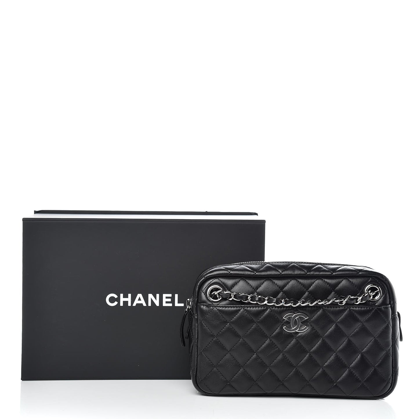Lambskin Quilted Camera Case Black