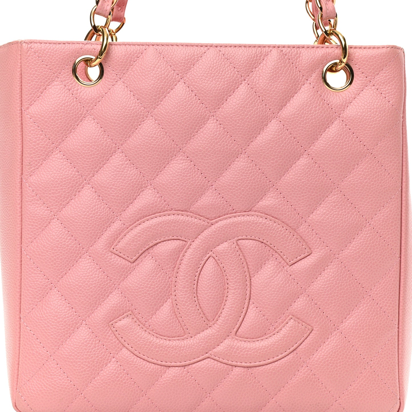 Caviar Quilted Petit Shopping Tote PST Pink