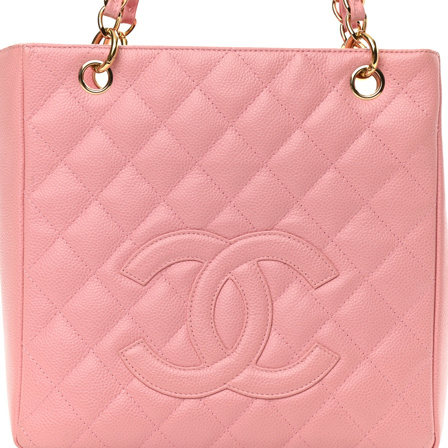 Chanel Caviar Quilted Petit Shopping Tote PST Pink 6 of 14