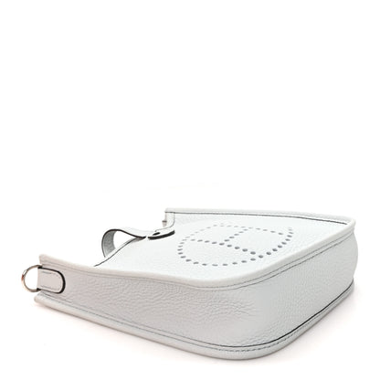 Hermes Taurillon Clemence Amazone Evelyne Short Strap TPM Bleu Pale Gris Etain 4 of 11