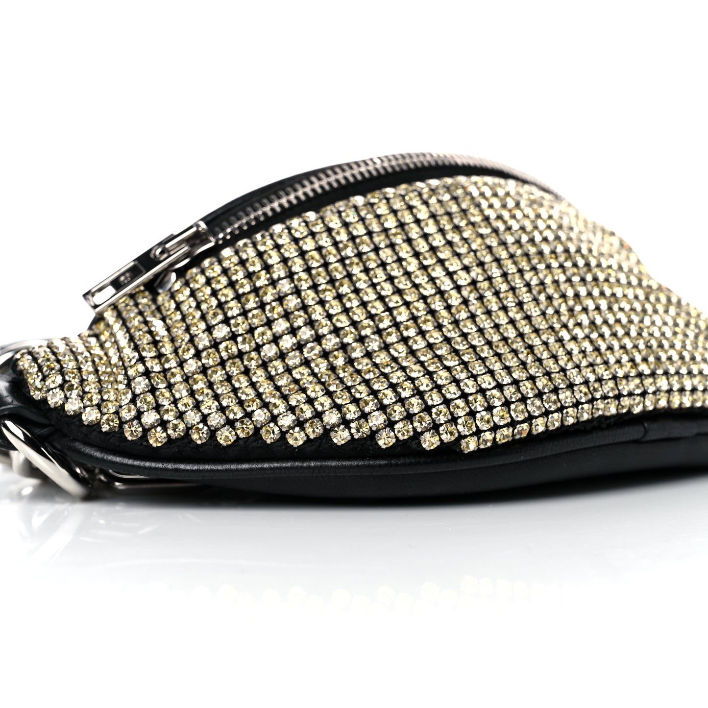 Rhinestone Mesh Mini Attica Belt Bag Black