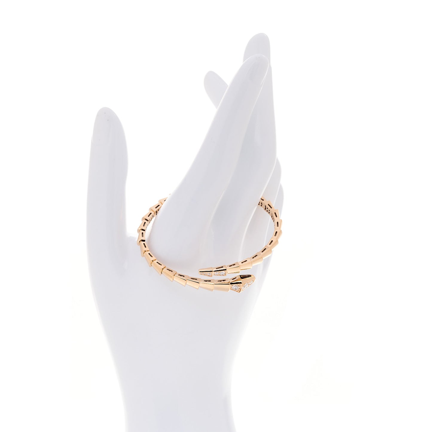 18K Rose Gold Diamond Serpenti Viper Bracelet S