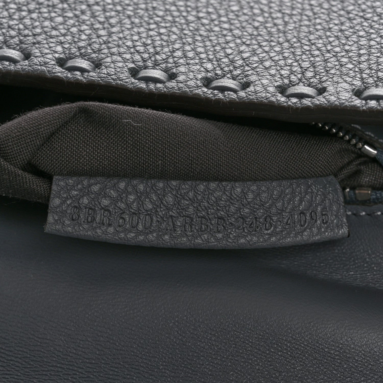 Fendi Cuoio Roma Sellerissima Nappa Sintetica Tape Stitch Mini Baguette Tempesta 7 of 13