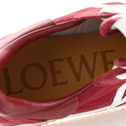 Loewe Nylon Suede Flow Runners Sneakers 41 Burgundy White 6 of 10