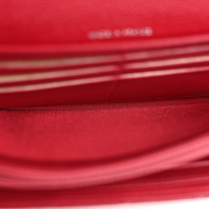 Chanel Caviar Quilted Large Gusset Flap Wallet Red 5 of 14