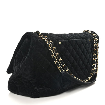 Chanel Velvet Quilted XXL Travel Flap Bag Black 3 of 9