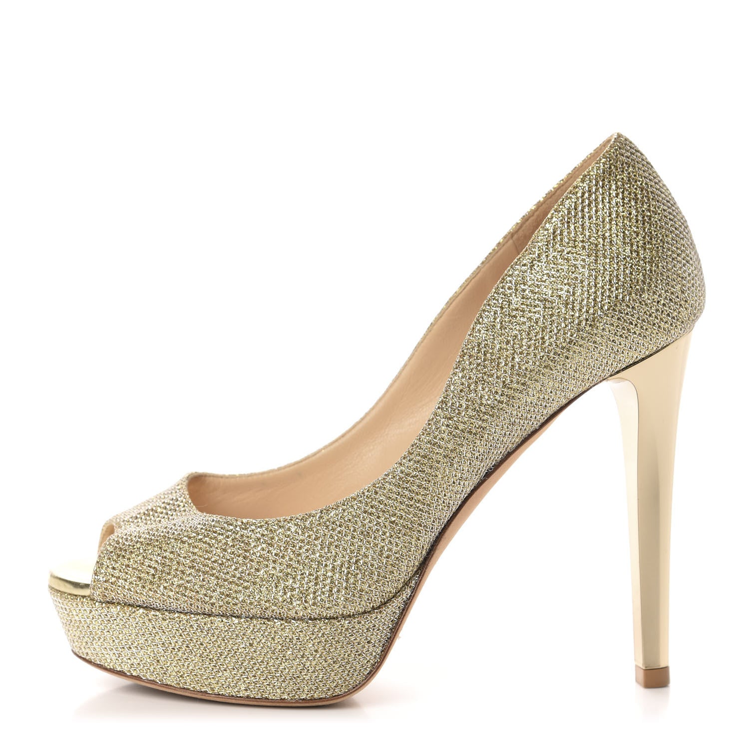 Jimmy Choo Lame Glitter Dahlia Pumps 35 Gold 1 of 9