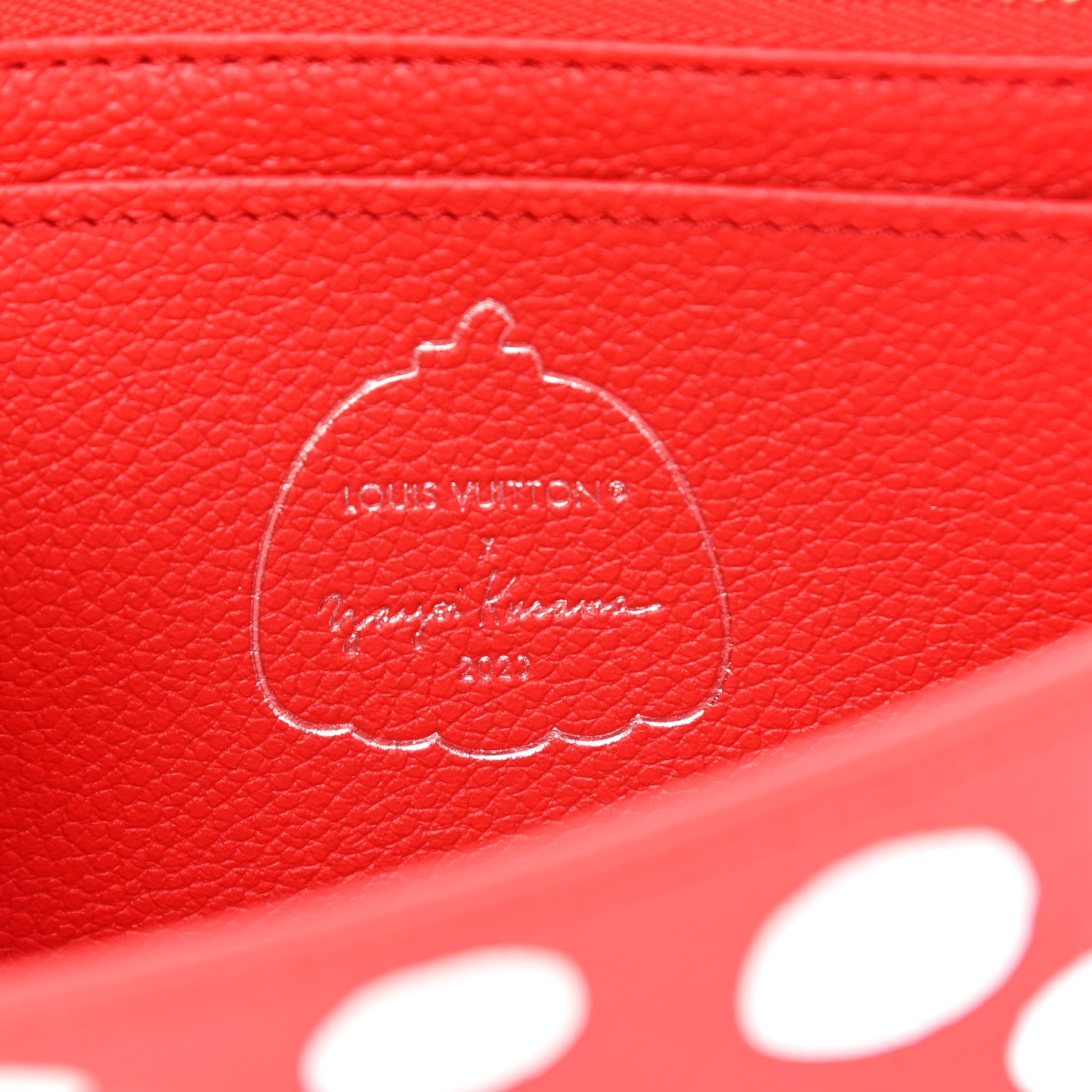 Louis Vuitton LV X YK Empreinte Dots Sarah Wallet Red White 6 of 9
