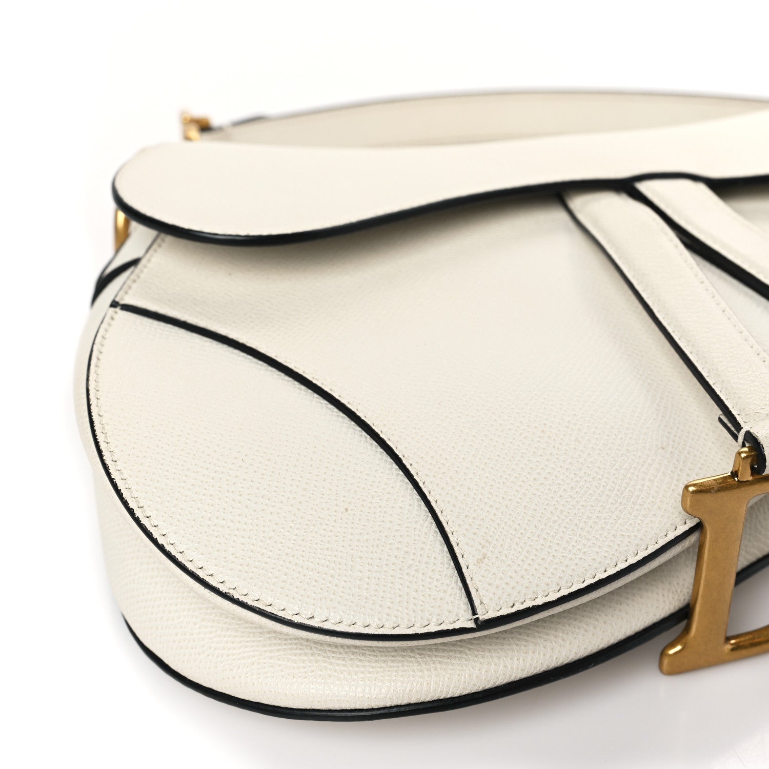 Christian Dior Grained Calfskin Saddle Bag White 8 of 11