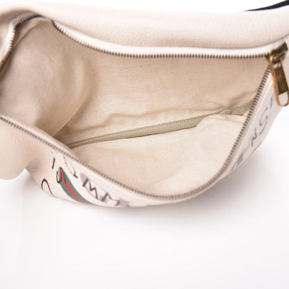 Gucci Grained Calfskin Coco Capitan Logo Belt Bag White 8 of 11