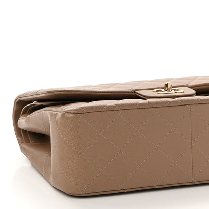 Chanel Caviar Quilted Jumbo Double Flap Beige 9 of 10