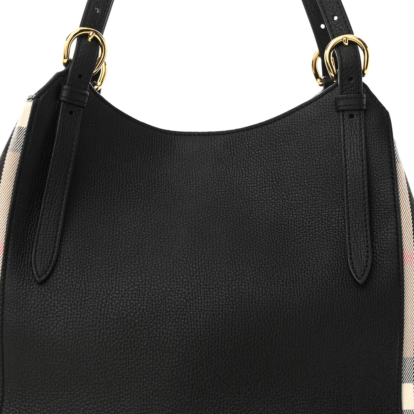 Grainy Calfskin House Check Small Canterbury Black