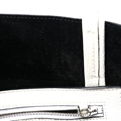 Celine Grained Calfskin Medium Horizontal Cabas Phantom White 12 of 14