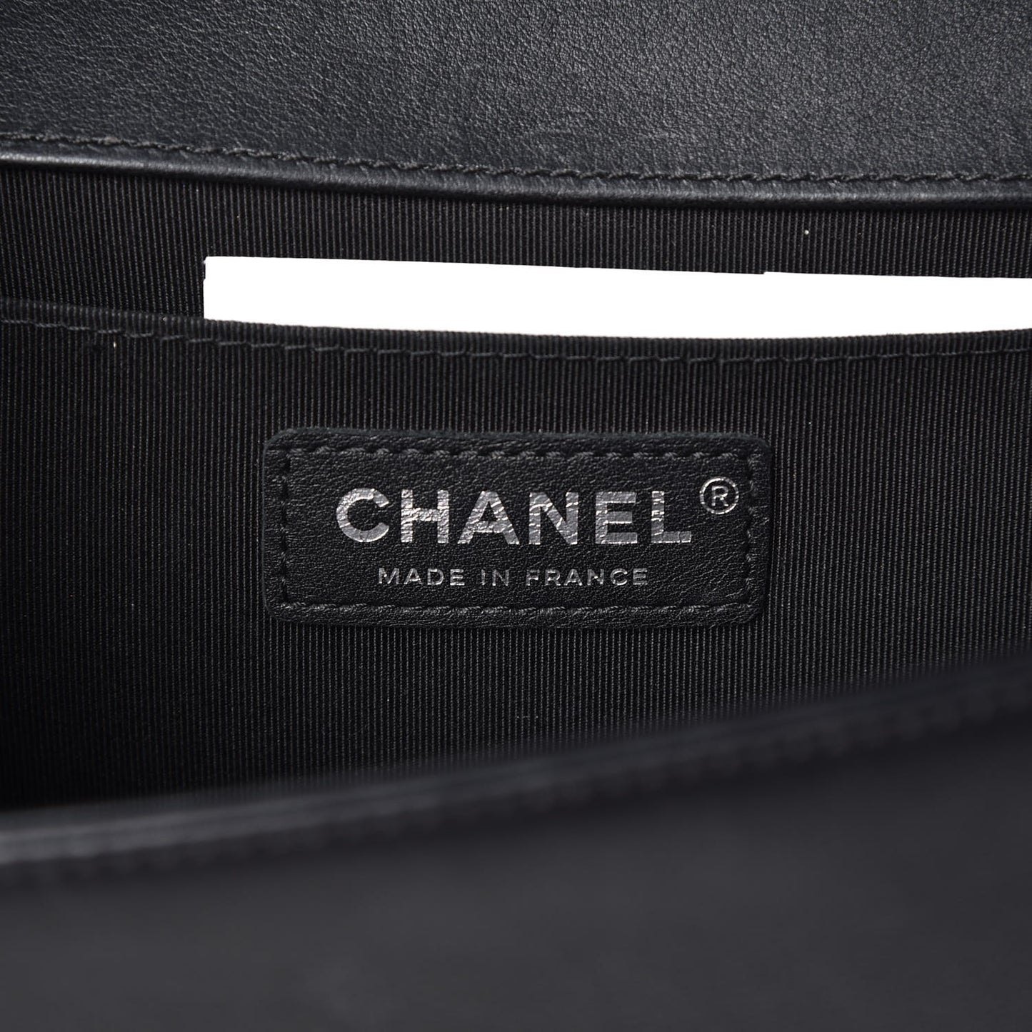 Calfskin Chevron Quilted Medium Boy Flap Black