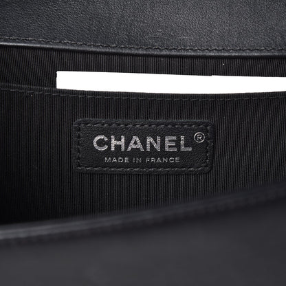 Chanel Calfskin Chevron Quilted Medium Boy Flap Black 6 of 10