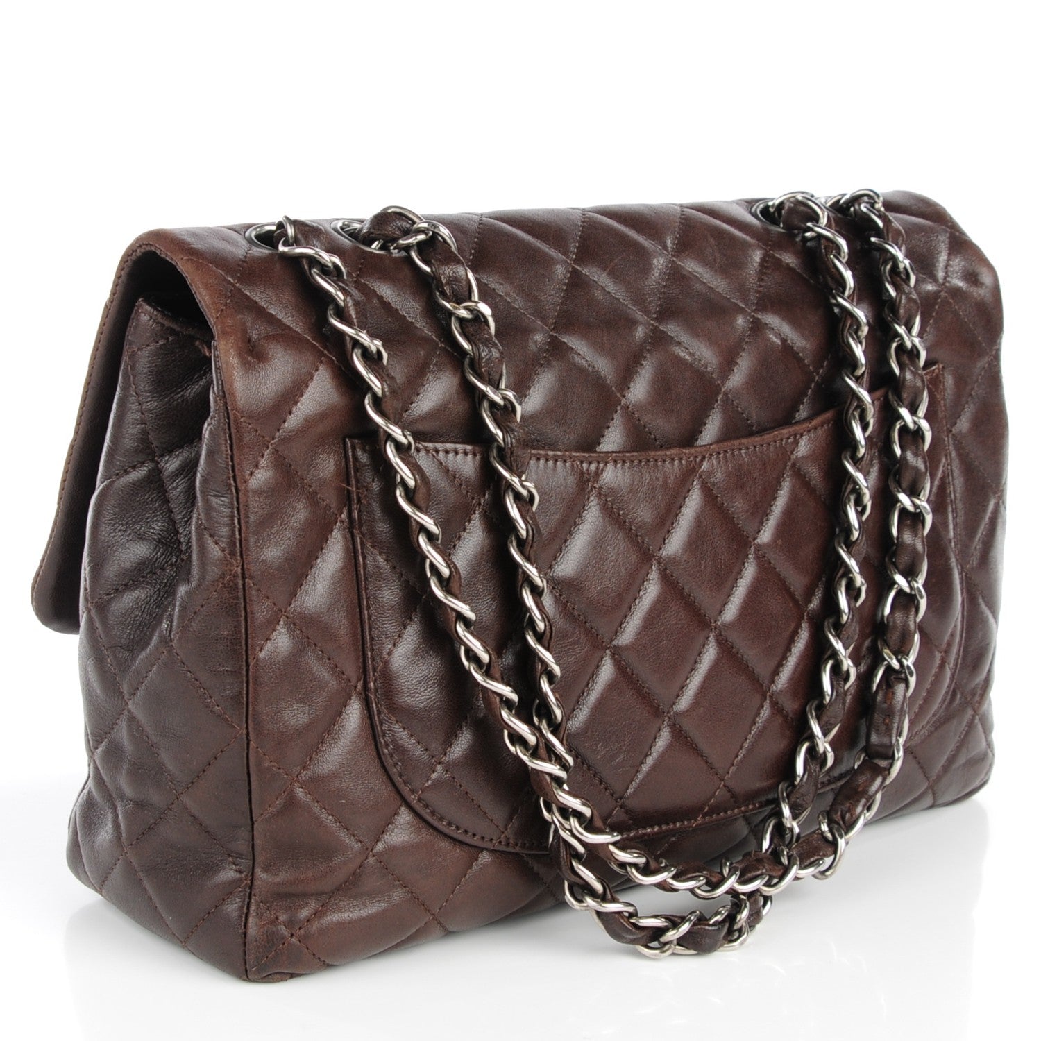 Chanel Lambskin Quilted Jumbo Hybrid Reissue Flap Dark Brown 3 of 7