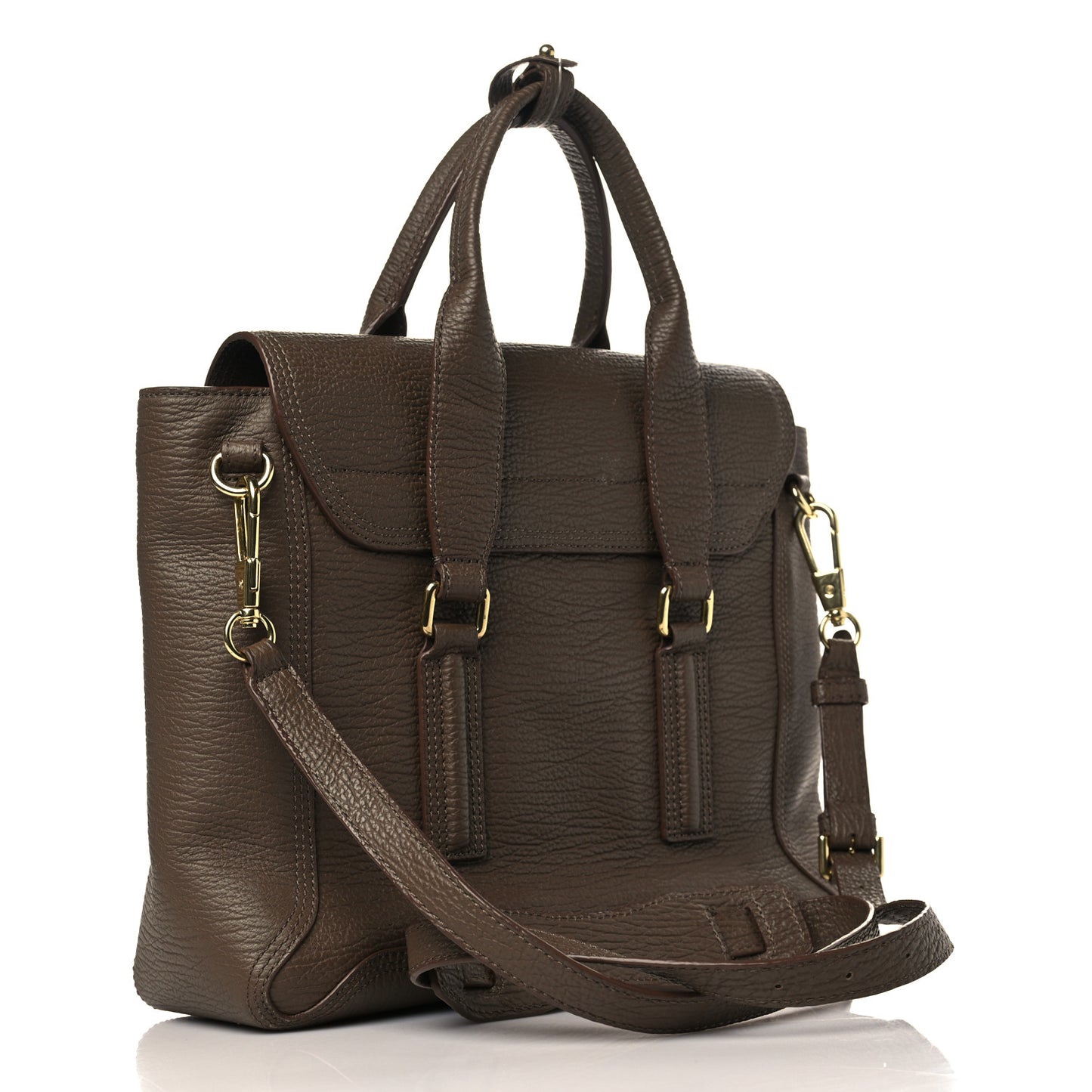 Textured Calfskin Medium Pashli Satchel Taupe
