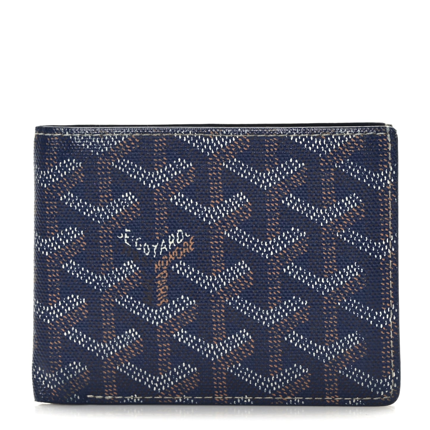 Goyardine Bi-Fold Victoire PM Wallet Navy