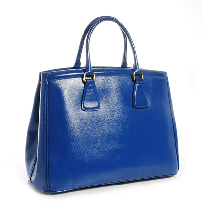 Prada Saffiano Vernice Shopping Tote Azzurro 3 of 11