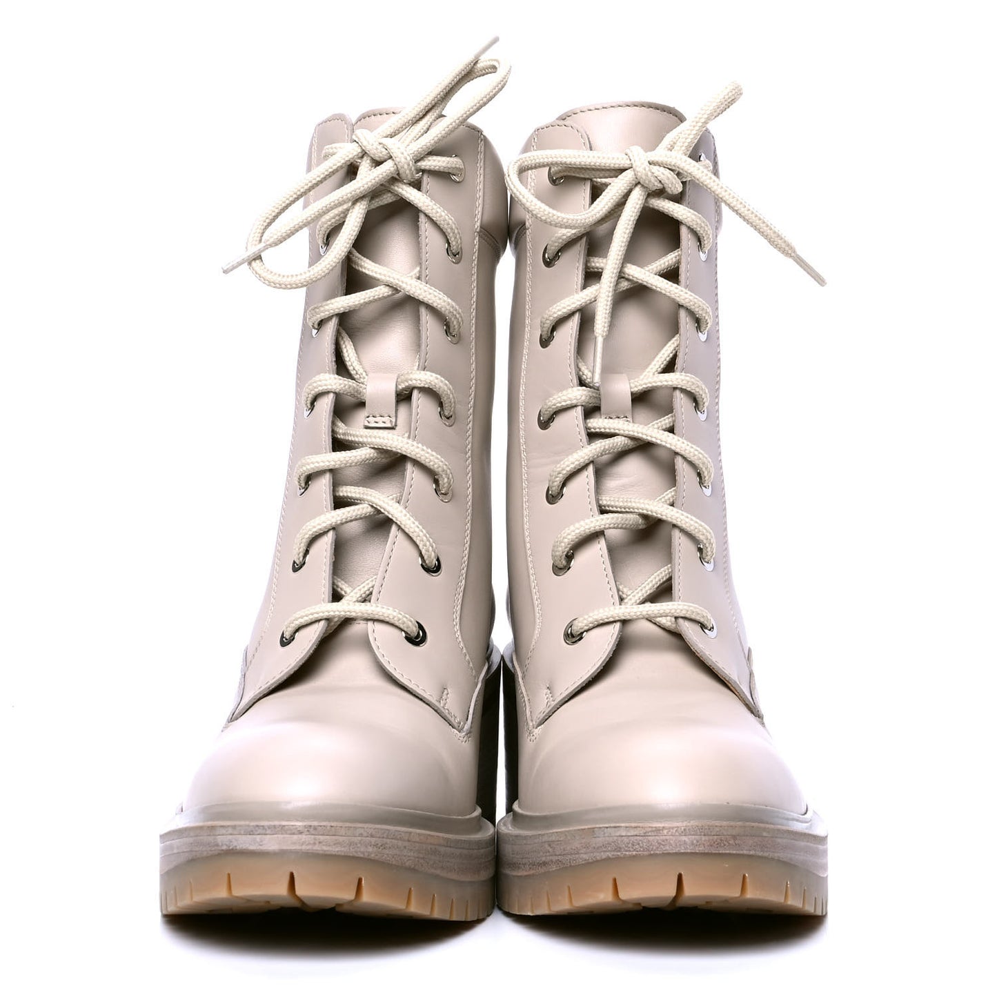 Calfskin Bridge Ankle Boots 40 Beige Grege