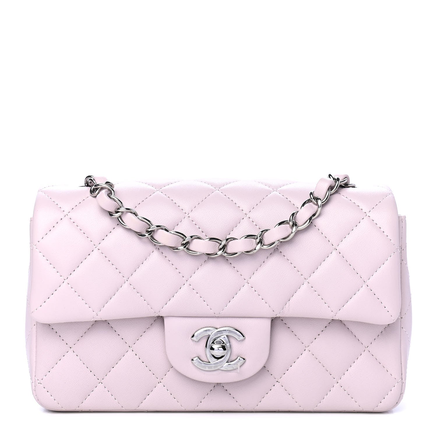 Chanel Lambskin Quilted Mini Rectangular Flap Light Purple 1 of 4