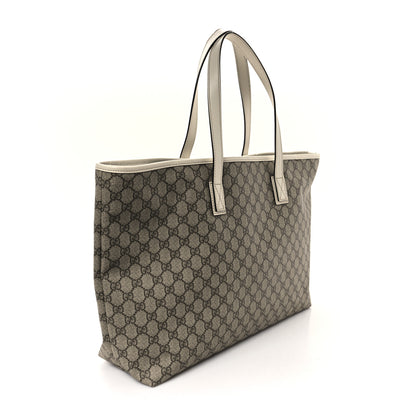 Gucci GG Supreme Monogram Large Zippered Shopping Tote Off White 2 of 10