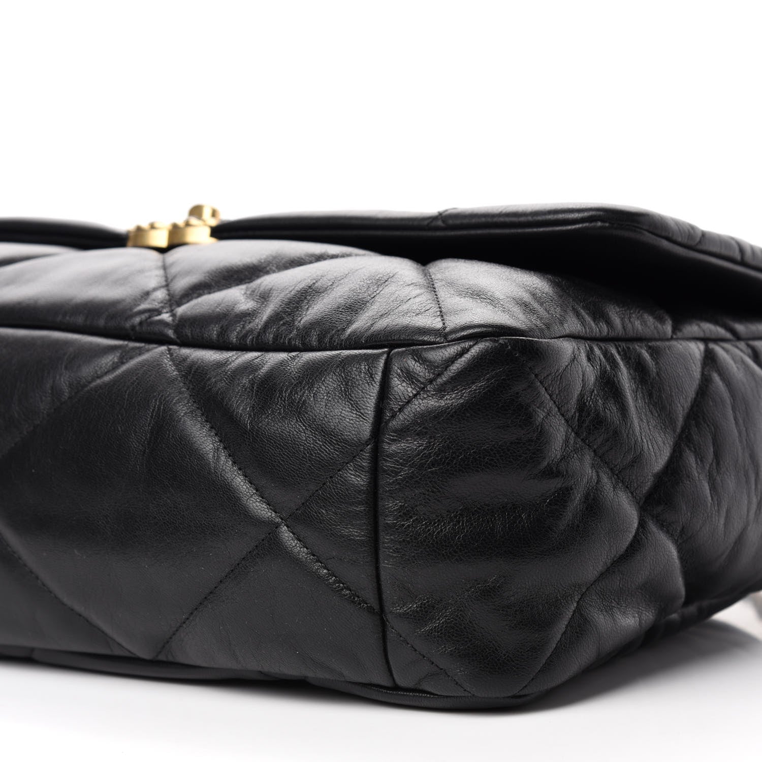 Chanel Goatskin Quilted Maxi Chanel 19 Flap Black 7 of 10