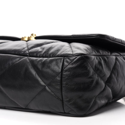Chanel Goatskin Quilted Maxi Chanel 19 Flap Black 7 of 10