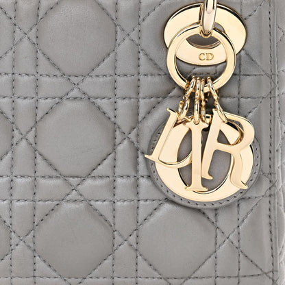 Christian Dior Metallic Lambskin Cannage Mini Lady Dior Grey 8 of 14