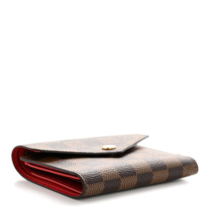 Louis Vuitton Damier Ebene Victorine Wallet Red 4 of 11