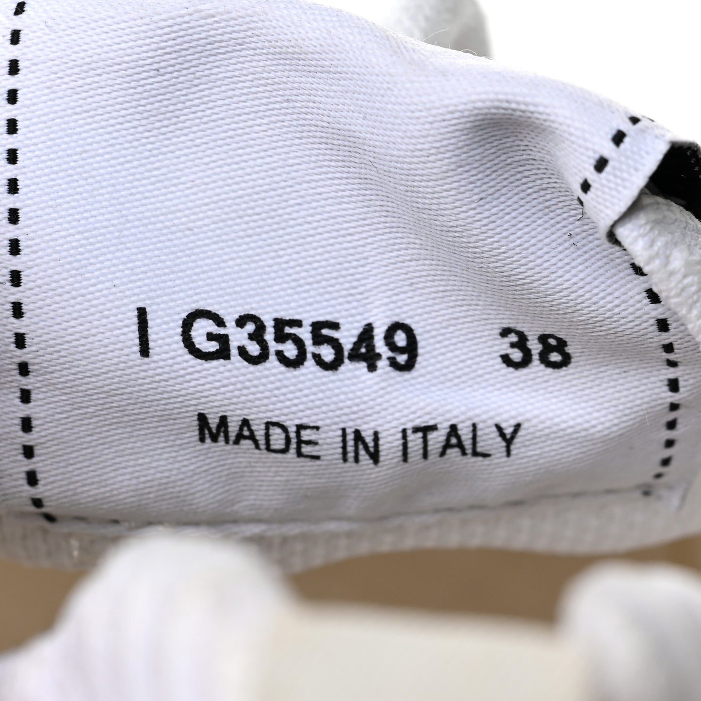 Fabric Logo Sneakers 38 White
