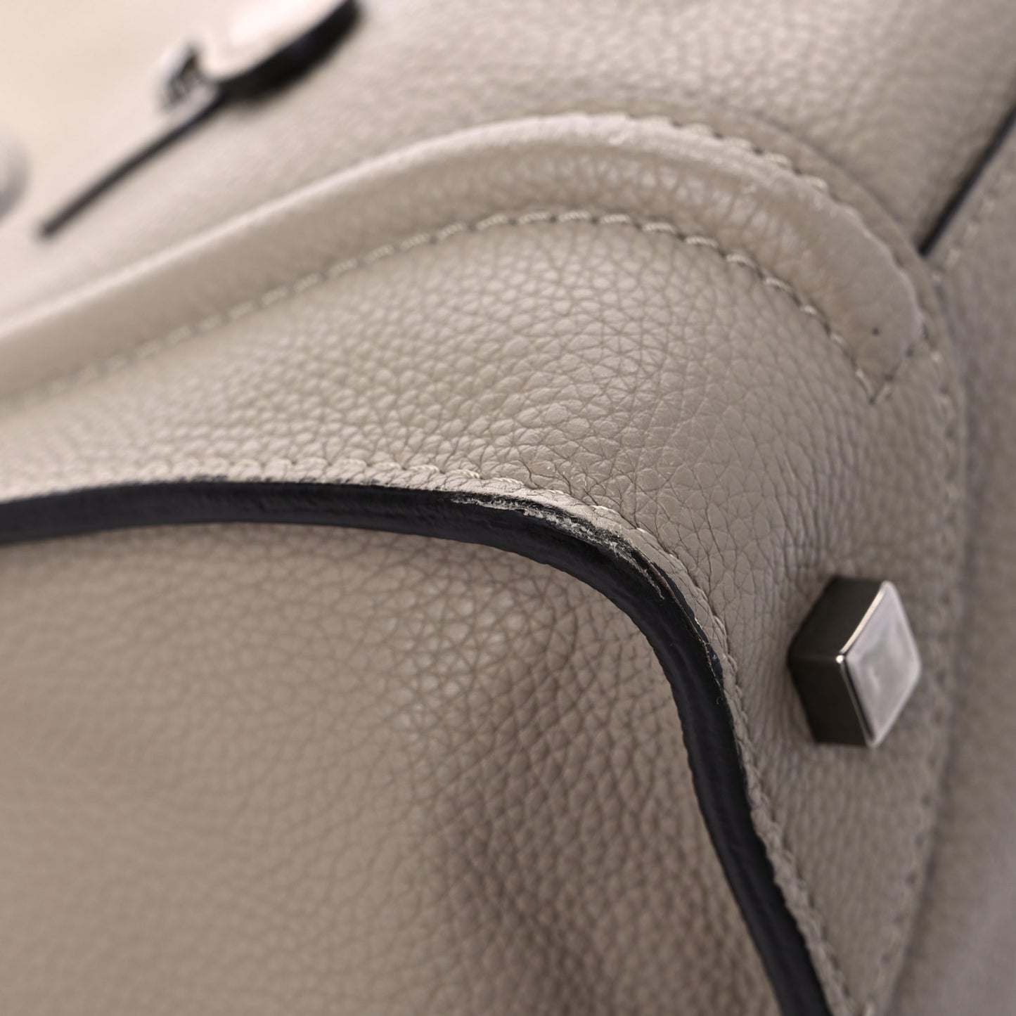 Drummed Calfskin Mini Luggage Souris