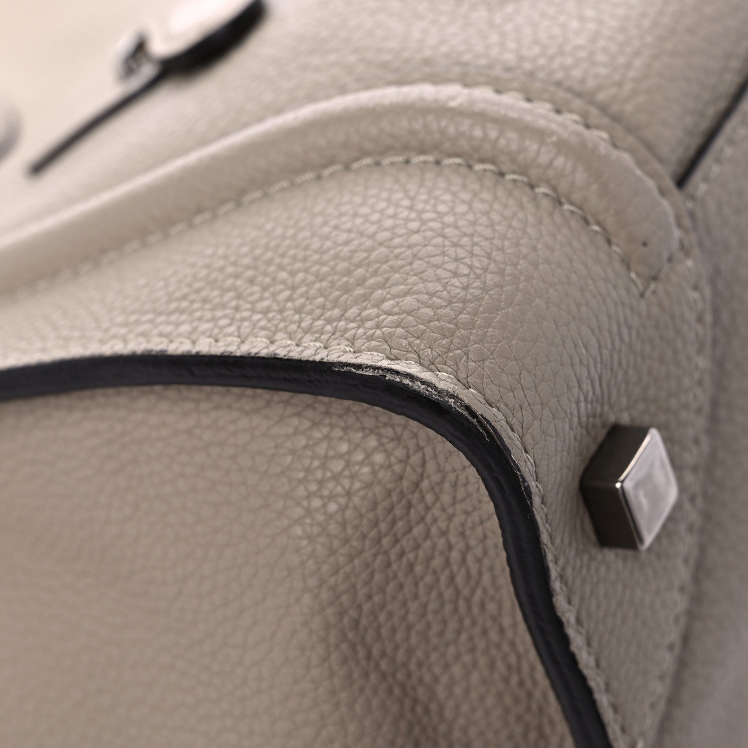 Celine Drummed Calfskin Mini Luggage Souris 6 of 7