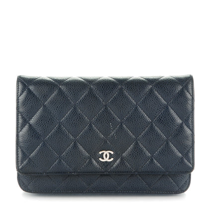 Chanel Caviar Quilted Wallet On Chain WOC Navy Blue 1 of 9