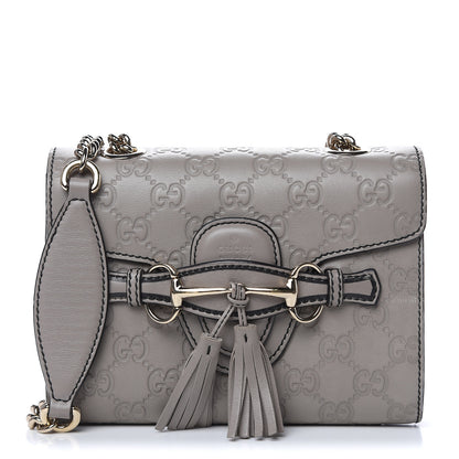 Gucci Guccissima Mini Emily Chain Shoulder Bag Storm Grey 1 of 10