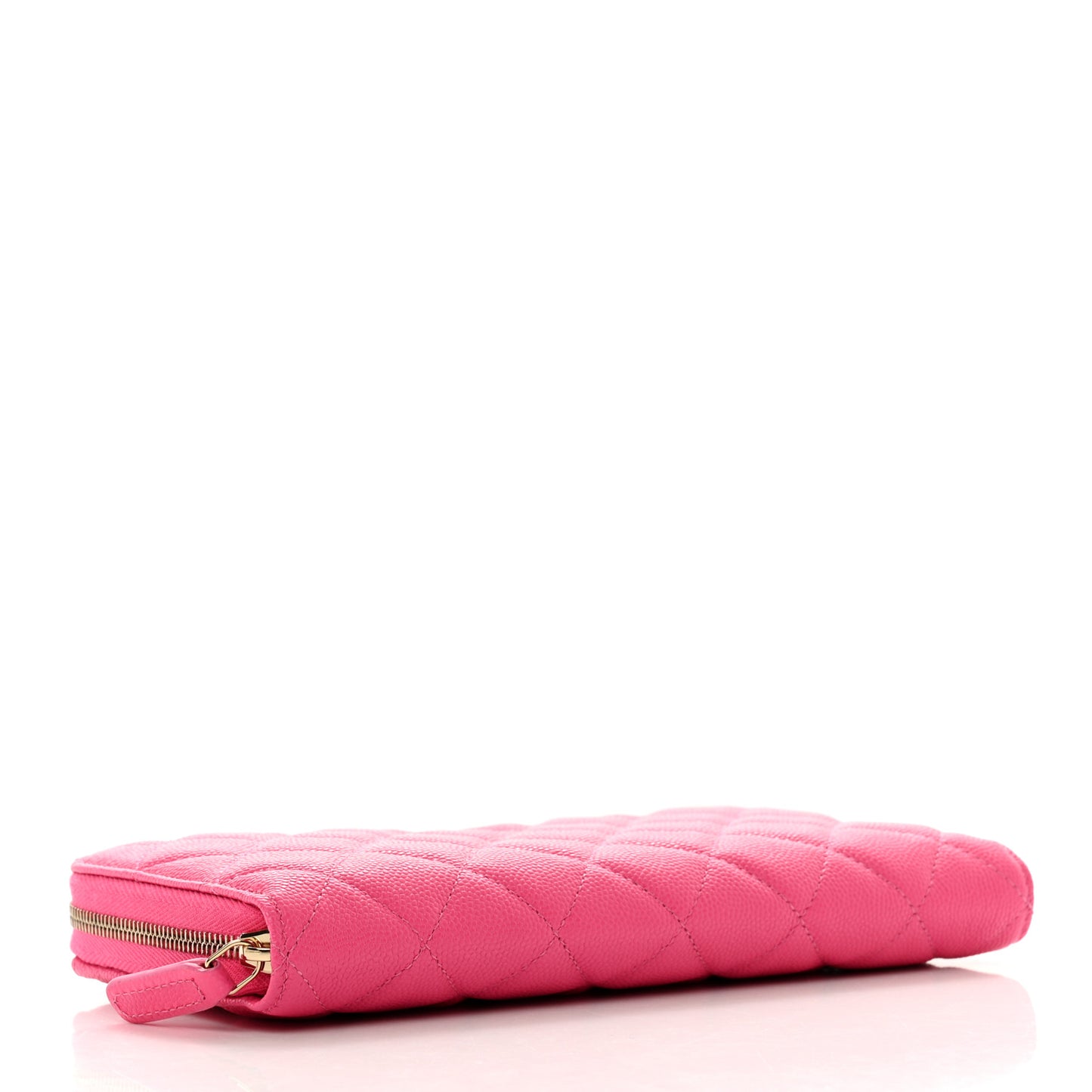 Caviar Quilted Large Gusset Zip Around Wallet Pink