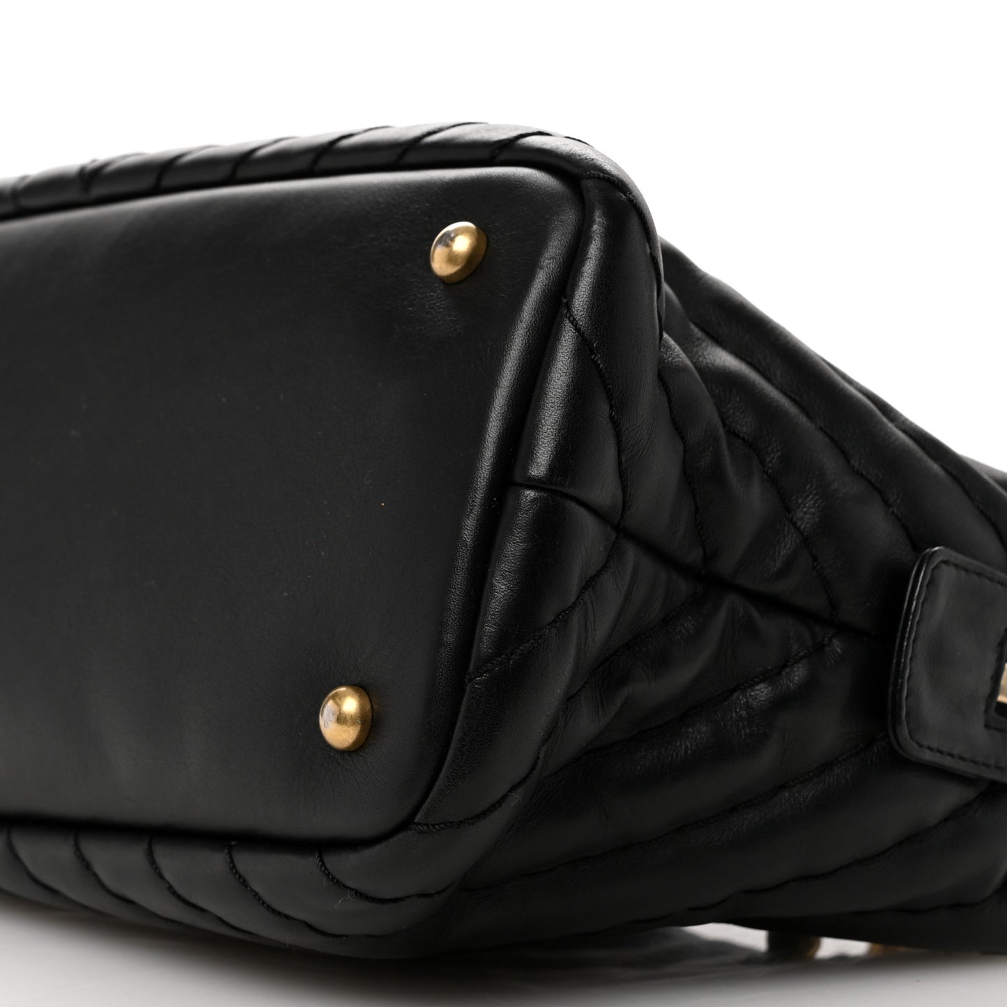 Calfskin Chevron Quilted Surpique Tote Black
