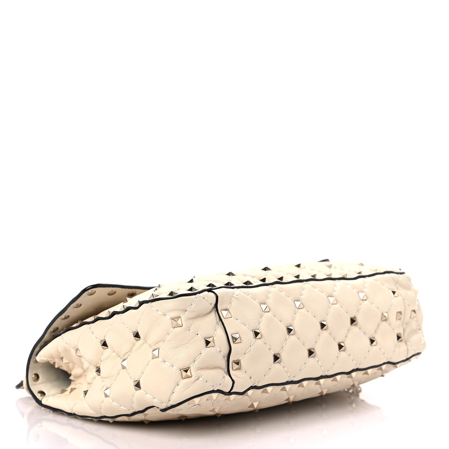 Valentino Garavani Nappa Medium Rockstud Spike Shoulder Bag Light Ivory 4 of 17