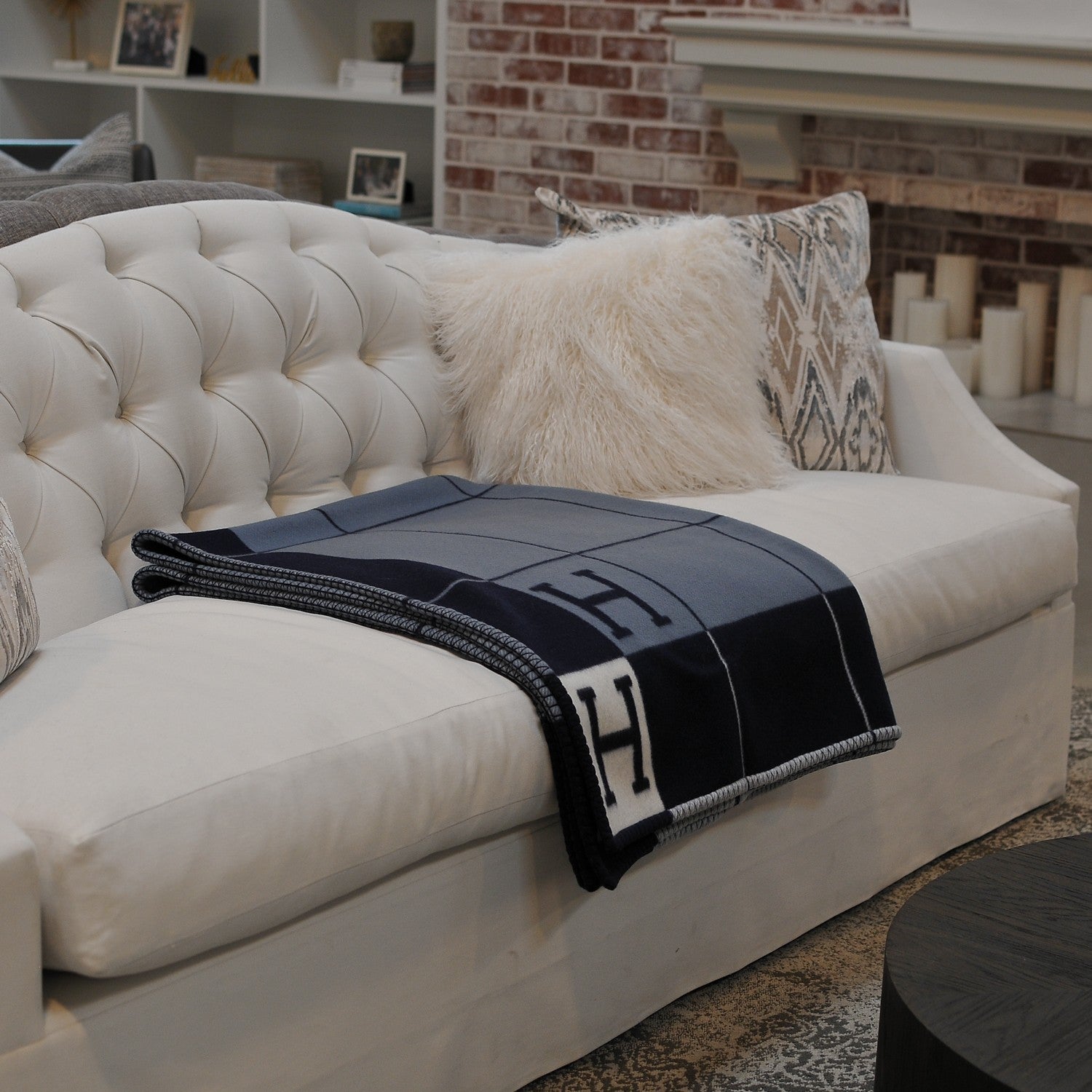 Hermes Wool Cashmere Avalon III Blanket Caban Ecru 2 of 4