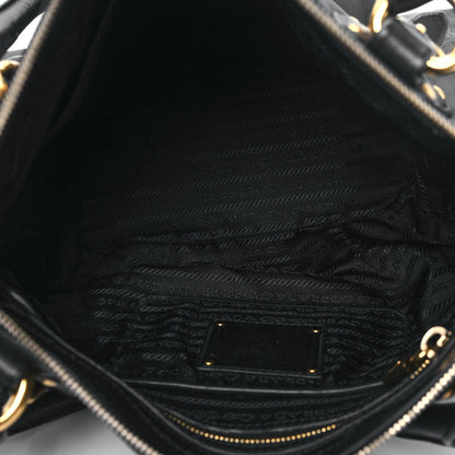 Prada Soft Calf Shopping Satchel Black 5 of 11