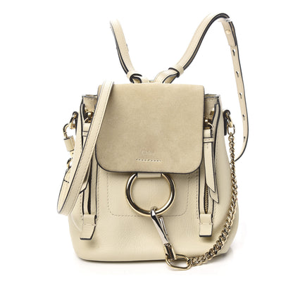 Chloe Suede Calfskin Mini Faye Backpack Off White 1 of 10