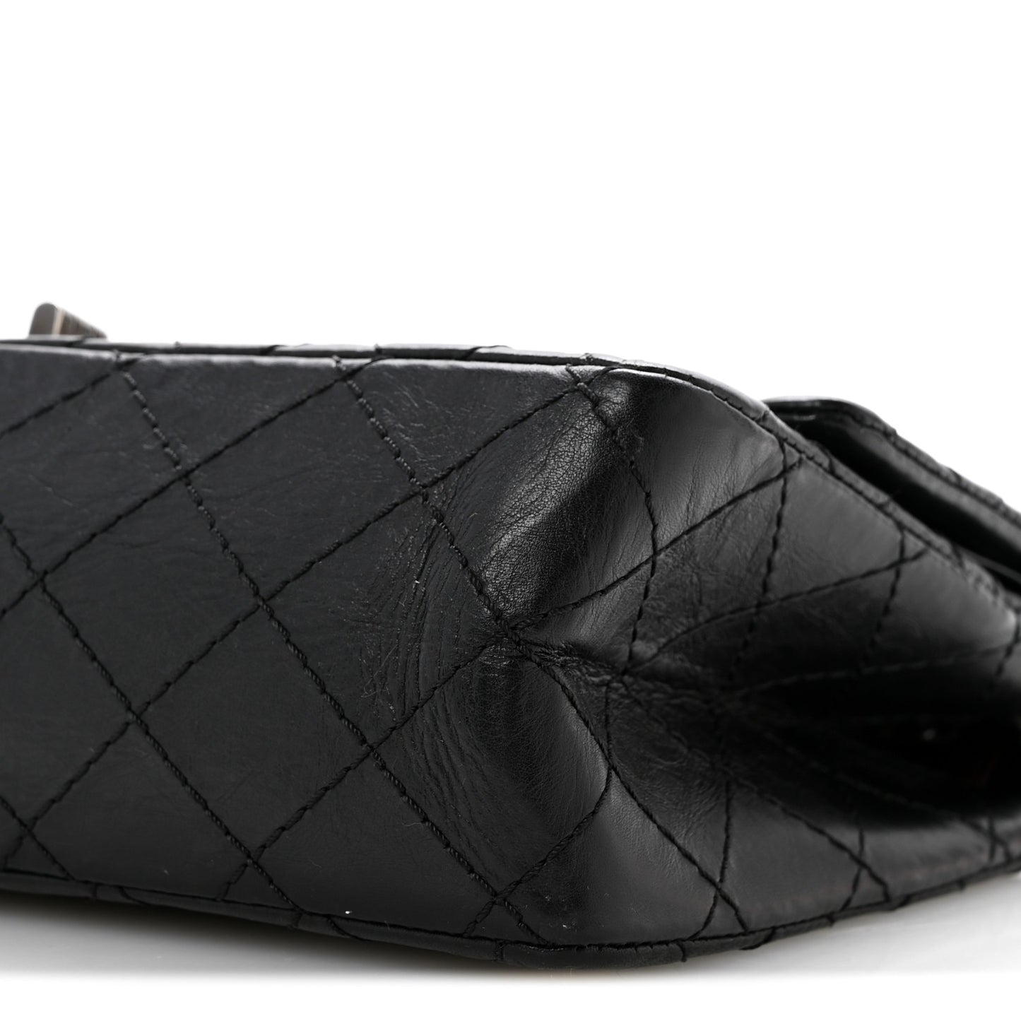 Aged Calfskin Quilted 2.55 Reissue 225 Flap Black