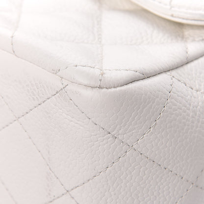 Chanel Caviar Quilted Jumbo Double Flap White 20 of 22