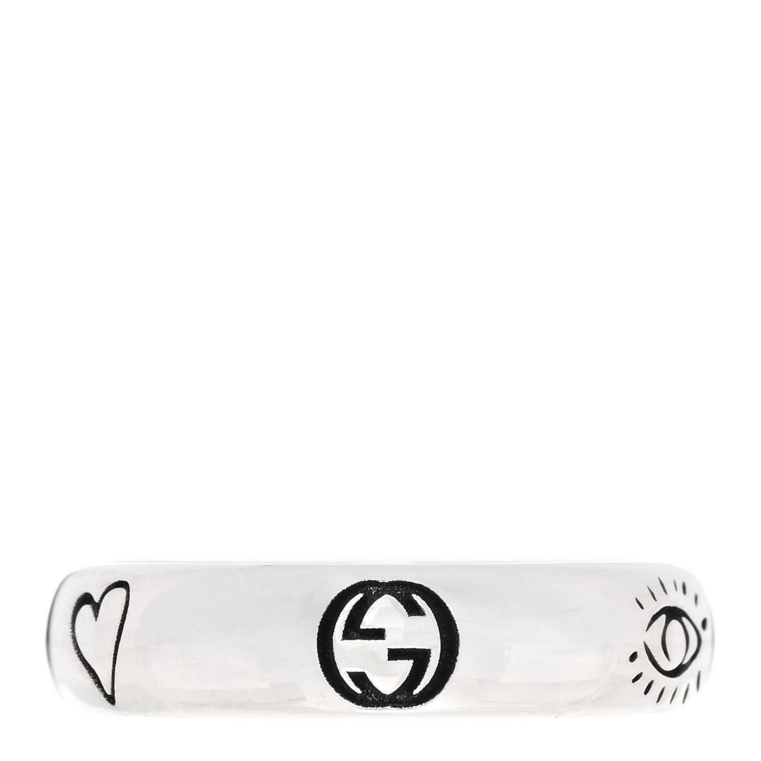 Gucci Sterling Silver Blind for Love Band Ring 56 7.5 1 of 4